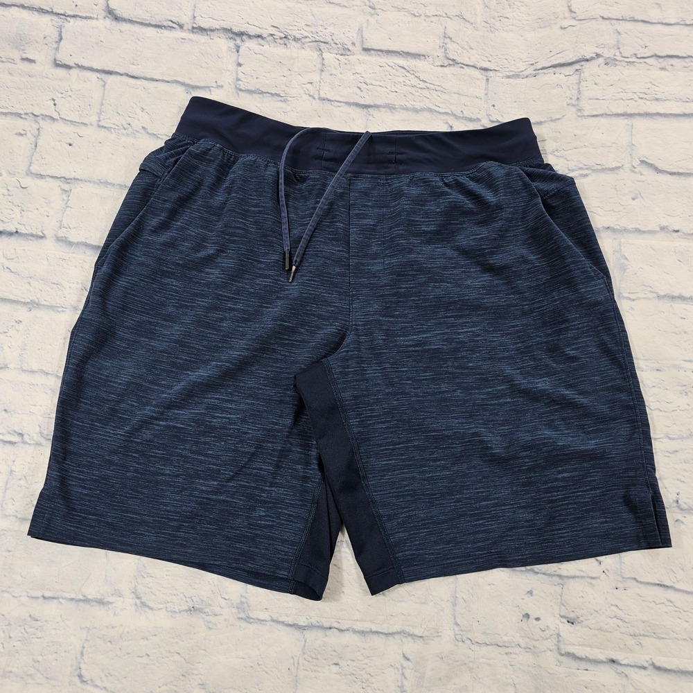 Lululemon T.H.E. Short MENS L Navy Blue Heathered Active Gym Training Shorts